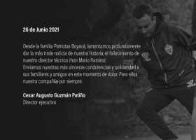 Muere por covid-19 el entrenador del Patriotas, Jhon Mario Ramírez