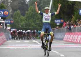 Van der Hoorn ganó este lunes la tercera etapa del Giro de Italia. 