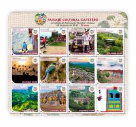 Presentan estampilla postal dedicada al Paisaje Cultural Cafetero