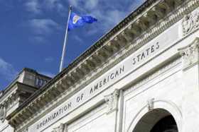 El edificio de la Organización de Estados Americanos hoy durante su designación como un sitio histórico, en Washington (EE.UU.).