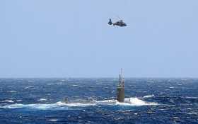Estados Unidos participó en las maniobras con un submarino nuclear, el USS Minnesota.