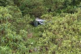 Cuatro personas lesionadas en accidente de carro que rueda por la ladera en la vía Manizales-Bogotá