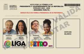 Tarjeta electoral segunda vuelta