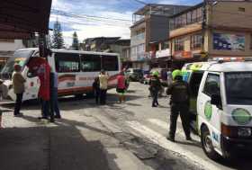 Ciclista se chocó contra un colectivo en Villamaría