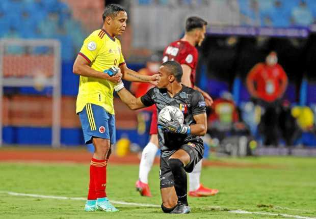 Wuilker Faríñez, arquero de la Selección de Venezuela, no dejó celebrar a Colombia en el partido de ayer por la Copa América. En