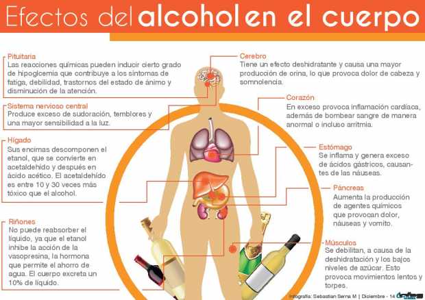 Así se manifiesta el alcohol en su cuerpo