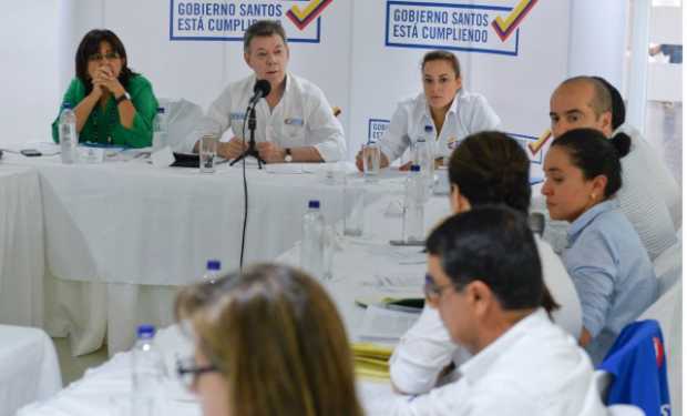 Hoy el presidente Juan Manuel Santos en su visita a Ovejas, Sucre. 