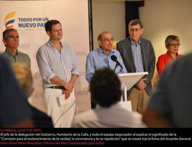 Negociadores del Gobierno en La Habana ayer en el cierre del ciclo 37 de negociación con las Farc. 