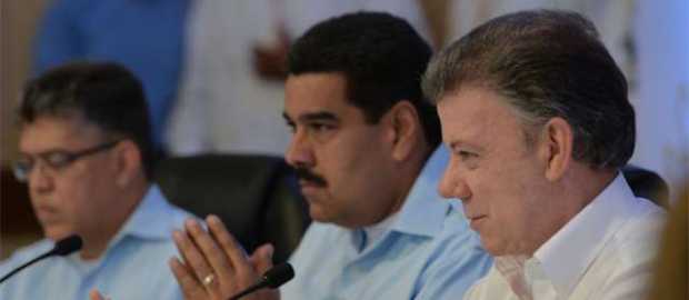 Nicolás Maduro y Juan Manuel Santos. 
