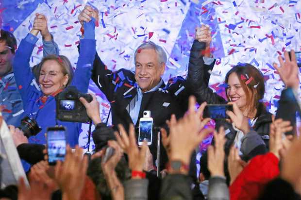 El expresidente chileno y candidato presidencial por el partido Chile Vamos, Sebastián Piñera celebró su triunfo en las eleccion