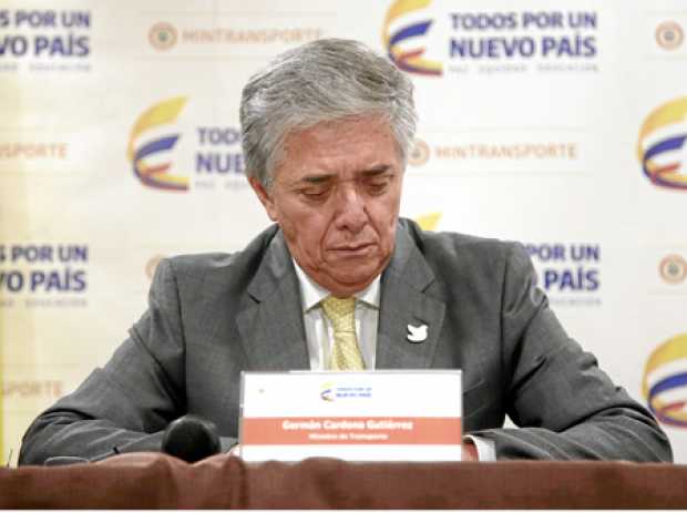Foto | Colprensa | LA PATRIA Germán Cardona, ministro de Transporte.
