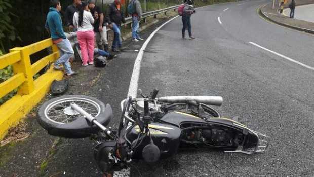 Motociclista se accidentó en la Autopista del Café