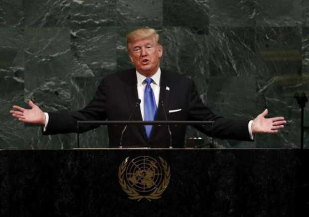 El presidente de EE.UU., Donald Trump, en debut ante la Asamblea General de la ONU. 