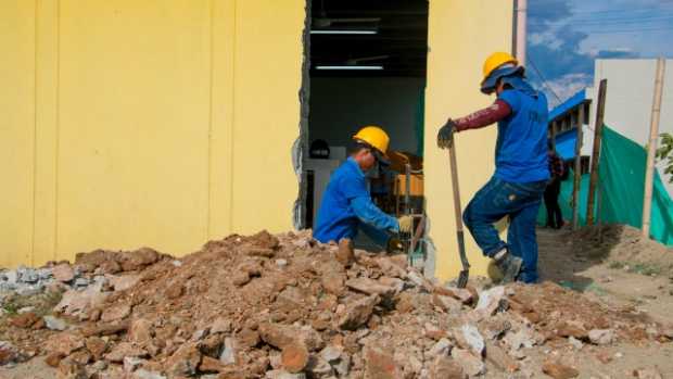 Obras en la escuela Juan Pablo II