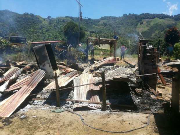 Una vivienda se incendió en Anserma