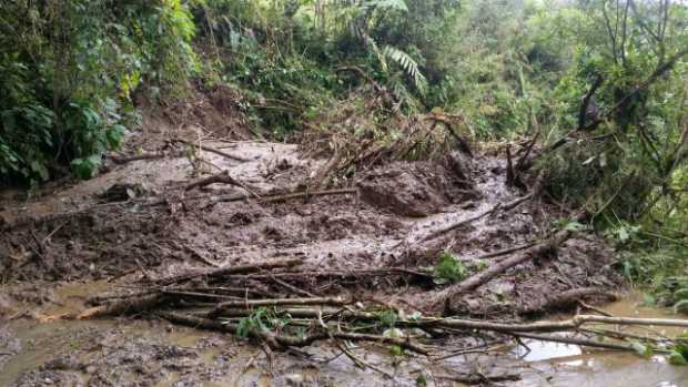  Imágenes de las afectaciones en Pensilvania (Caldas) por cuenta de las lluvias de anoche.