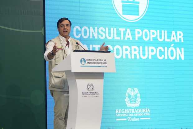 Declaraciones del Registrador Nacional, Juan Carlos Galindo, en el cierre de las votaciones de la Consulta Popular Anticorrupció