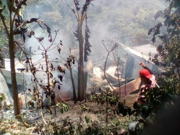 Incendio consumió una casa en la vereda San Pablo, de Marquetalia 