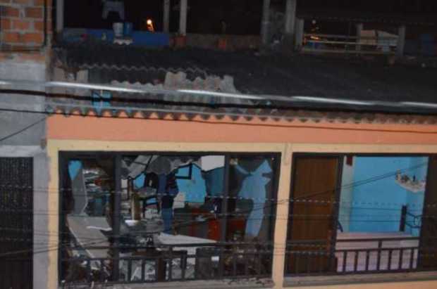 La granada cayó en la parte alta de la vivienda en la tarde del 14 de marzo del 2014.