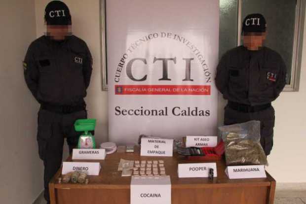 Droga incautada durante el operativo en Manizales.