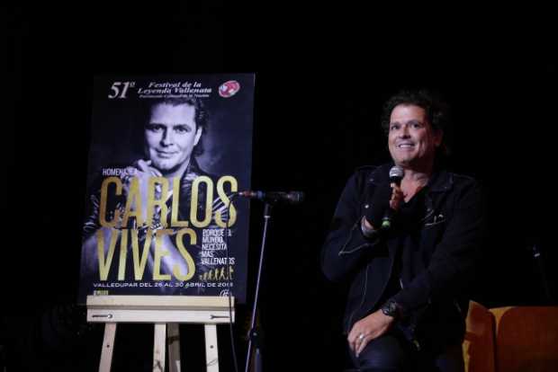 Carlos Vives es el artista que recibirá homenaje este año del Festival de la Leyenda Vallenata. 