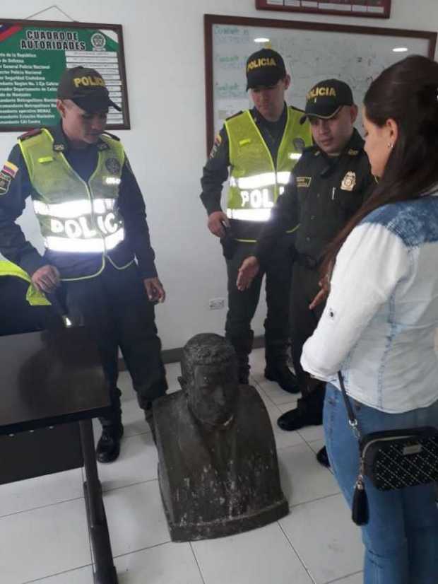 Policía recuperó busto de Francisco de Paula Santander