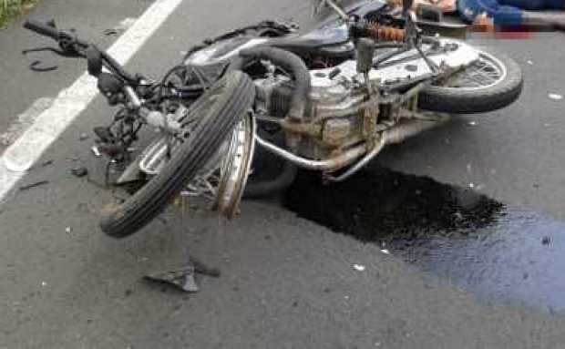 Así quedó la moto en la que iba la caldense.