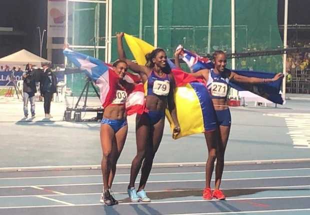 Caterine Ibargüen, oro en salto largo de Barranquilla 2018.