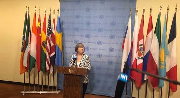 Magistrada Patricia Linares en la sede de Naciones Unidas.