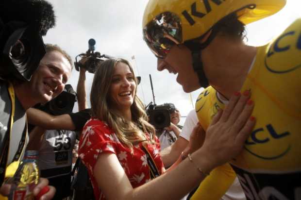 La celebración de Geraint Thomas. Se defendió en la contrarreloj y sabe que hoy será el paseo como campeón del Tour de Francia.