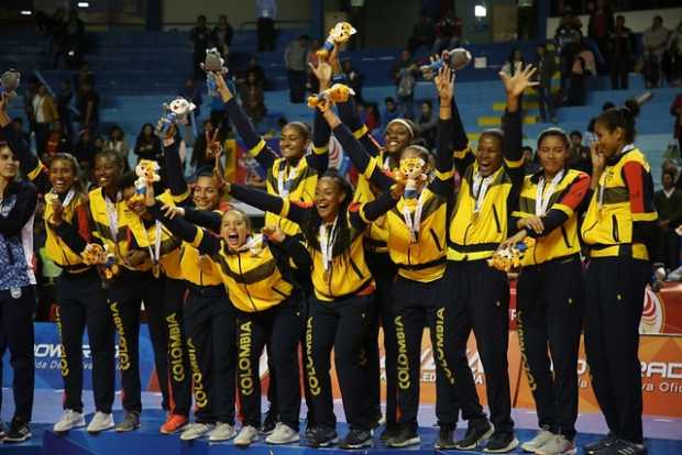 Selección Colombia Femenina de Voleibol campeona de los Juegos.