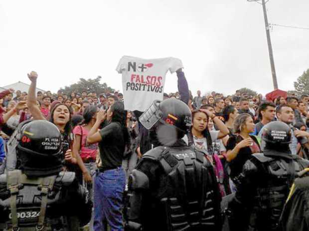 Manifestación en contra de Álvaro Uribe. 
