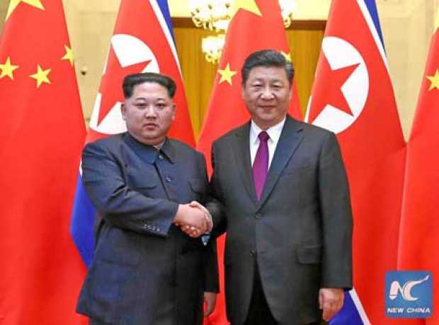 Foto | Tomada de China Xinhua News | LA PATRIA Kim Jong-un, líder norcoreano, junto a Xi Jinping, presidente chino.