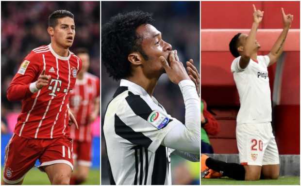 James, Muriel y Cuadrado marcaron en el fútbol europeo