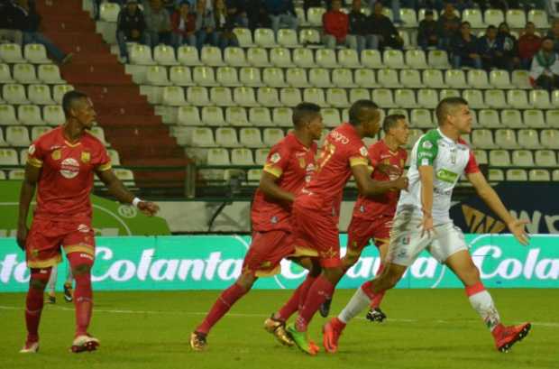 Édder Farías refleja el desconsuelo que vivió Once Caldas en los últimos minutos del partido.