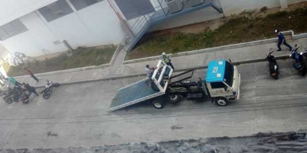 Inmovilización de un vehículo el pasado miércoles en Manizales.