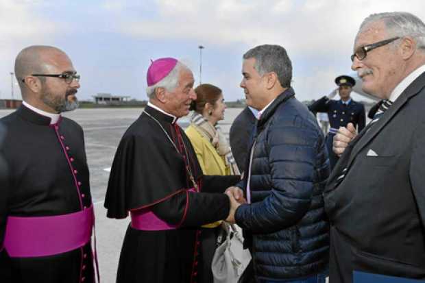 El presidente de la República, Iván Duque, a su llegada a Roma (Italia) para reunirse con el papa Francisco. 