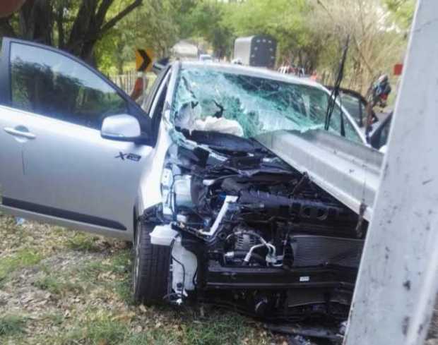 Así quedó el carro del accidente en la vía Honda-La Dorada.