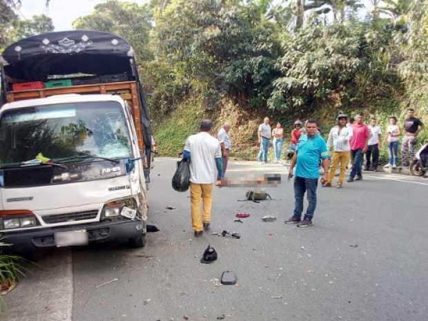 Accidente en el que falleció Jhónatan Arbey Betancurt.