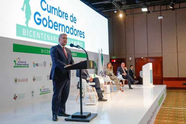 Iván Duque en la Cumbre de Gobernadores. 