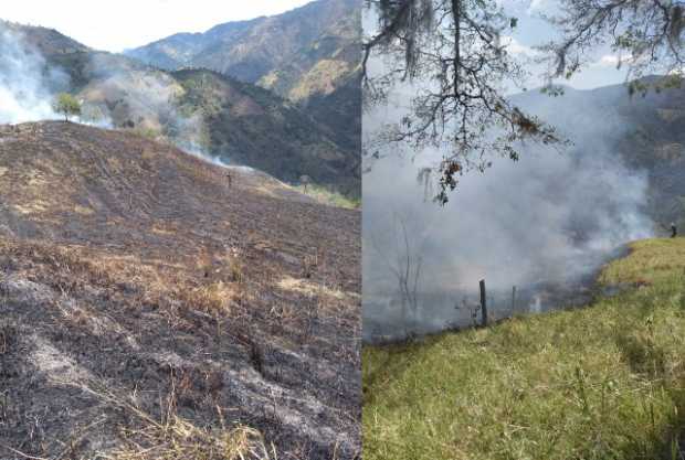 Incendio forestal en Salamina