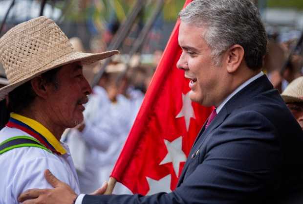 Iván Duque en la conmemoración de la Batalla del Puente de Boyacá. 