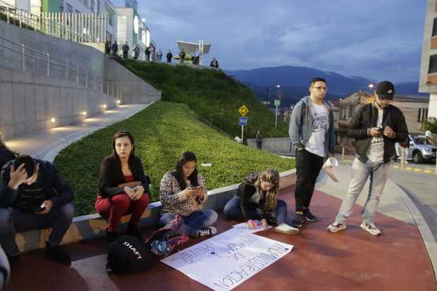 Protesta en la Universidad de Manizales