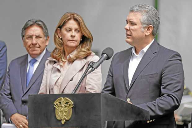 Iván Duque, presidente de Colombia, durante su alocución del viernes. 