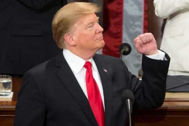 El presidente estadounidense, Donald J. Trump, durante su segundo discurso sobre el Estado de la Unión