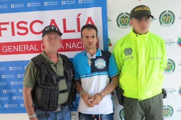 El hombre detenido en Marmato. El hombre detenido en Marmato.