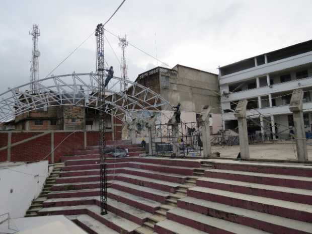 Instalan cubierta para el colegio de Occidente en Anserma