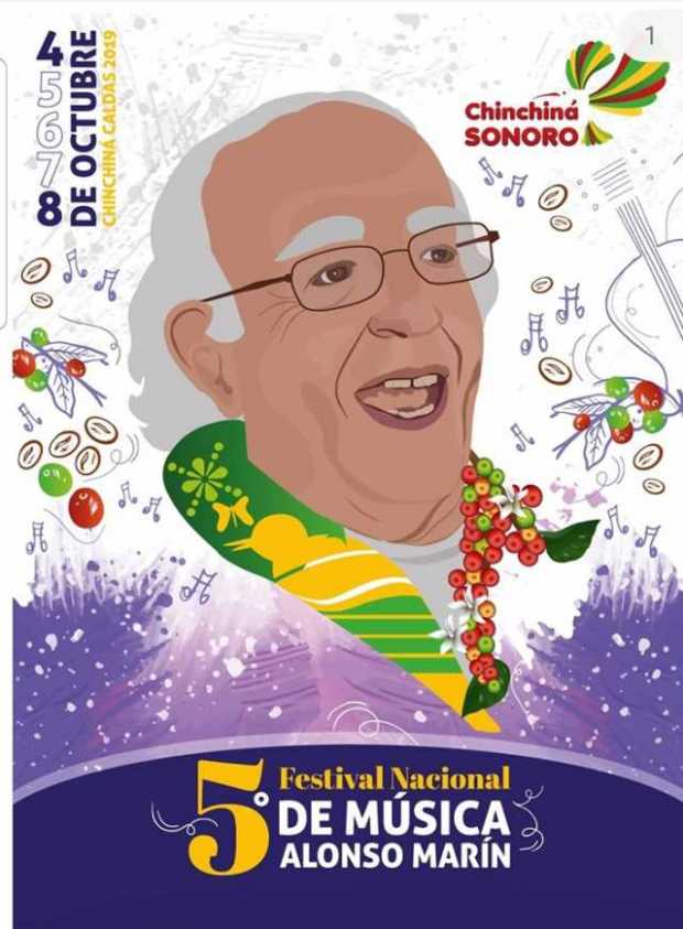 Este es el afiche del Quinto Festival Alonso Marín.