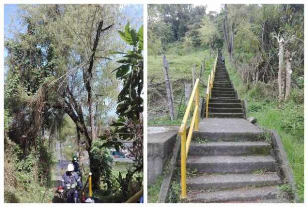 Realizaron mantenimiento en escaleras del barrio Los Alcázares 