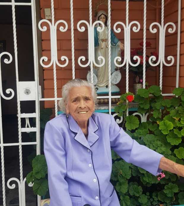 Doña Inés Trejos viuda de Calvo, quien el 19 de julio pasado cumplió 105 años de vida.